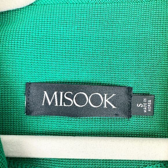 Misook Lilly Textured Jacket Cardigan Open Front Size Small Kelly Green - Picture 5 of 6
